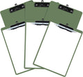 Clipboard with Pen Holder, 6 Pack Plastic Clipboard with Low Profile Metal Clip by FRETONBA