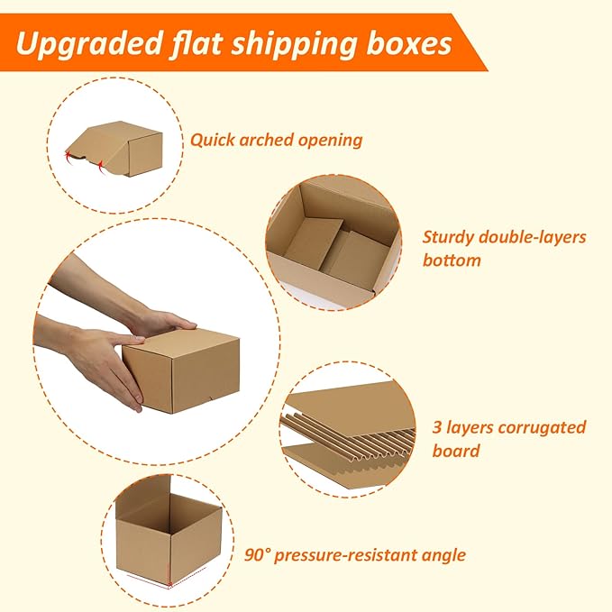 HORLIMER 7x5x4 inches Shipping Boxes Set of 50 - Image 3