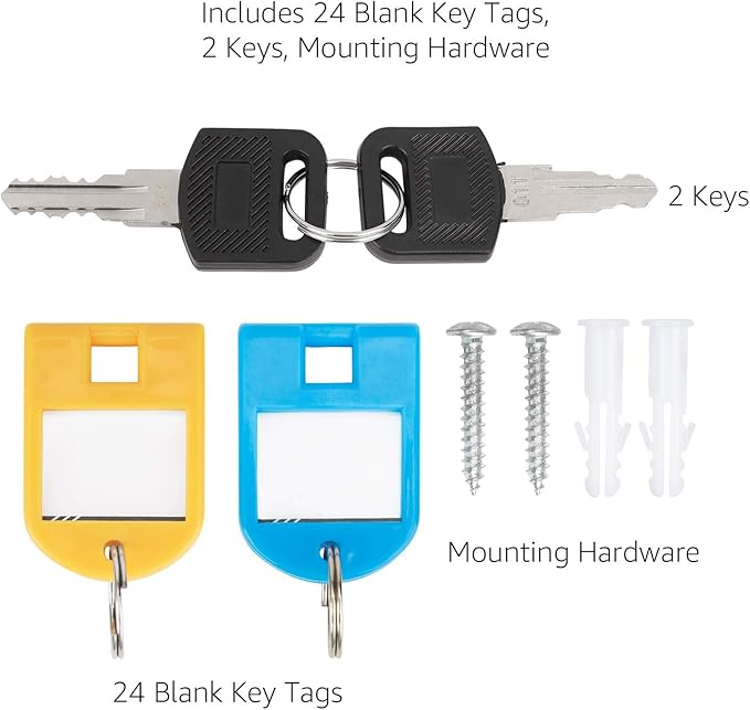 Amazon Basics 24-Key Position Cabinet Key lock Box, 12.5"D x 8.5"W x 2.45"H - Image 6