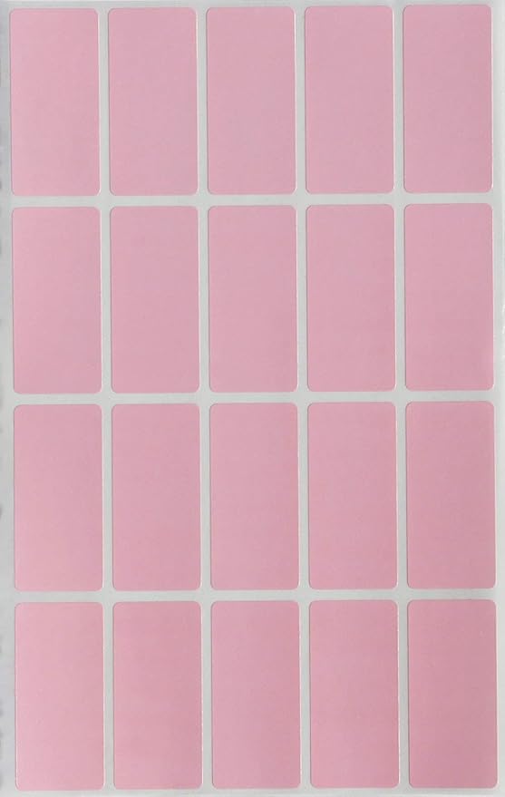Royal Green Rectangular Pastel Pink Label Stickers Craft Adhesive Rectangles by RoyalGreen