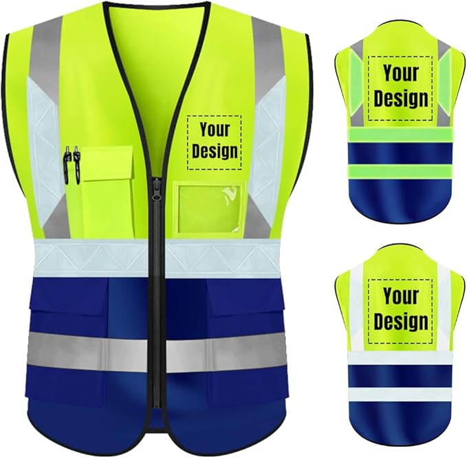 YOWESHOP High Visibility Safety Vest Custom Your Logo Protective Workwear 5 by YOWESHOP