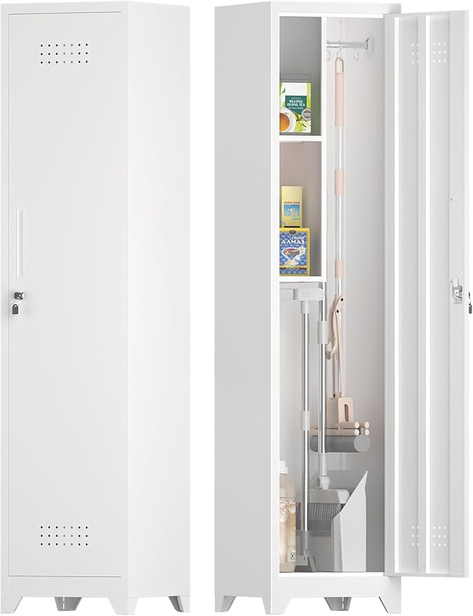 LUCYPAL Broom Closet Storage Cabinet, Slim Utility Closet Cabinet - Image 8