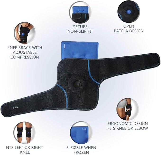 ComfiLife Knee Ice Pack with Wrap Reusable Hot & Cold Therapy Gel Pack - Image 2