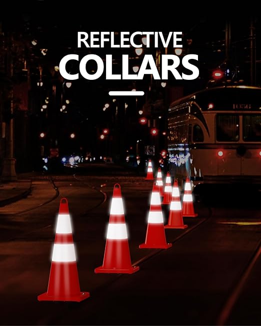 BATTIFE 10 Pack Traffic Safety Cones 28 Inches - Image 4
