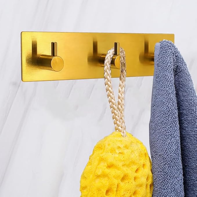 Kingdong Gold Key Holder for Wall 304 Stainless Key Hooks Adhesive Key Holder - Image 2