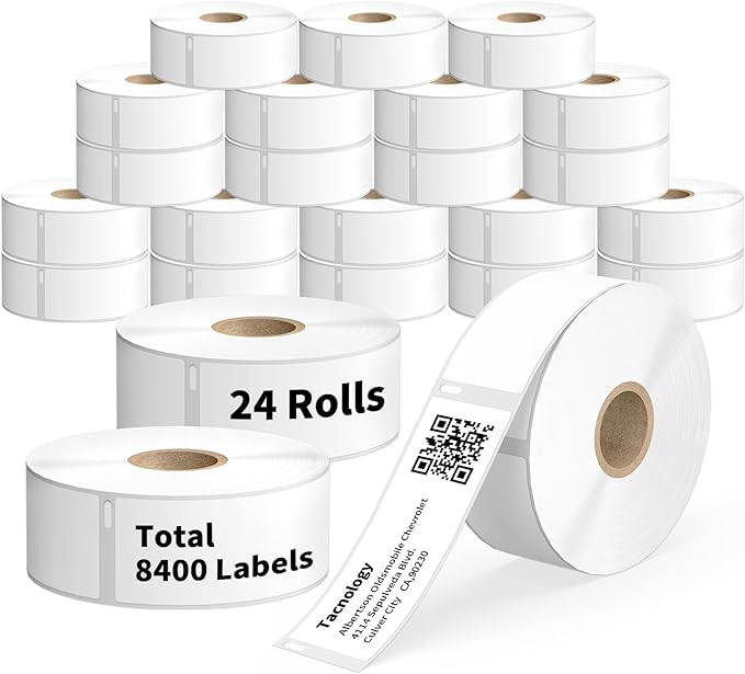 Tacnology 24 Rolls 8400 Labels Direct Thermal Labels Compatible by Tacnology
