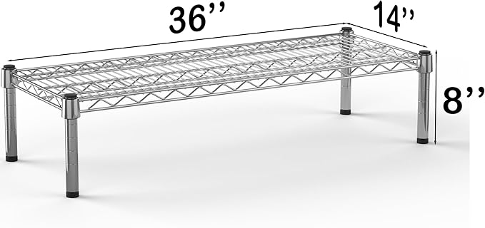 14''W x 36''L x 8''H Chrome Plated Wire Dunnage Rack | Off The Floor Storage - Image 3