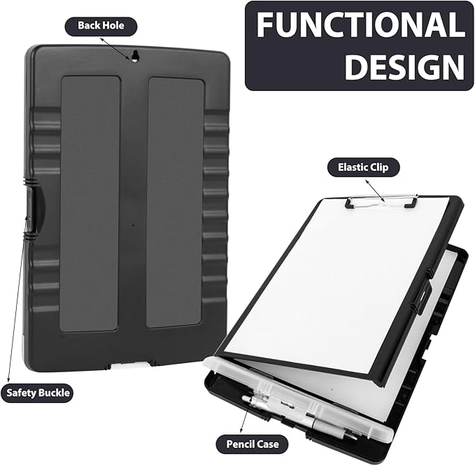5 PCS Clipboard with Storage High Capacity Plastic Clipboard with Pen Holder - Image 3