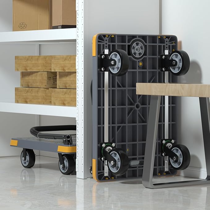 WUD Push Cart, Folding Mobile Platform Trolley, Thickened and Reinforced - Image 4