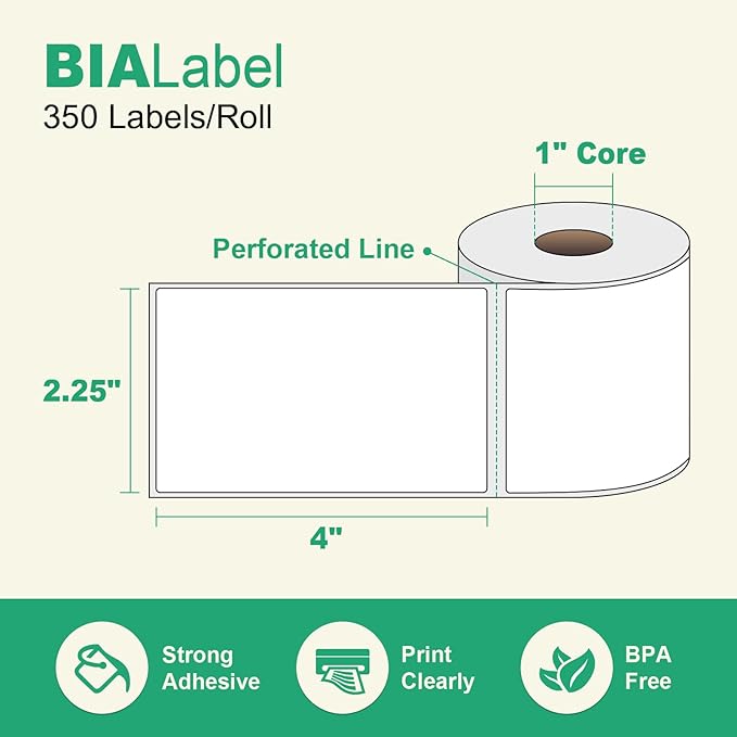 12 Rolls 2.25" X 4" Thermal Printer Labels, 350/Roll - Image 2