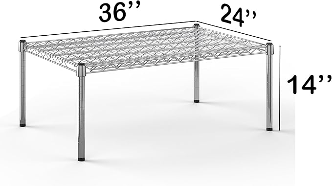 24''W x 36''L x 14''H Chrome Plated Wire Dunnage Rack | Off The Floor Storage - Image 3