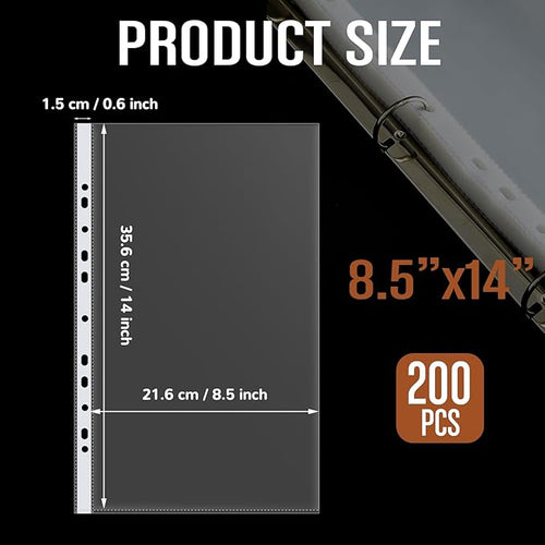 200 Pcs 8.5 x 14 Legal Size Heavyweight Clear Sheet Protectors, Heavy Duty - Image 2