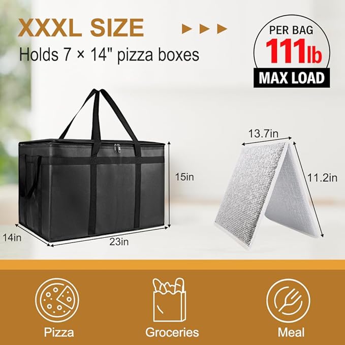 2PK Insulated Food Delivery Bag - Image 2