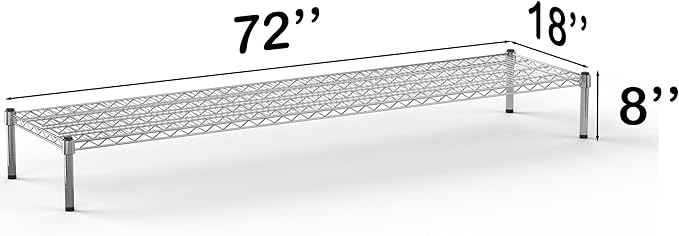 18''W x 72''L x 8''H Chrome Plated Wire Dunnage Rack | Off The Floor Storage - Image 3