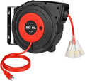 DEWENWILS Retractable Extension Cord Reel, 50FT Power Cord Reel by DEWENWILS