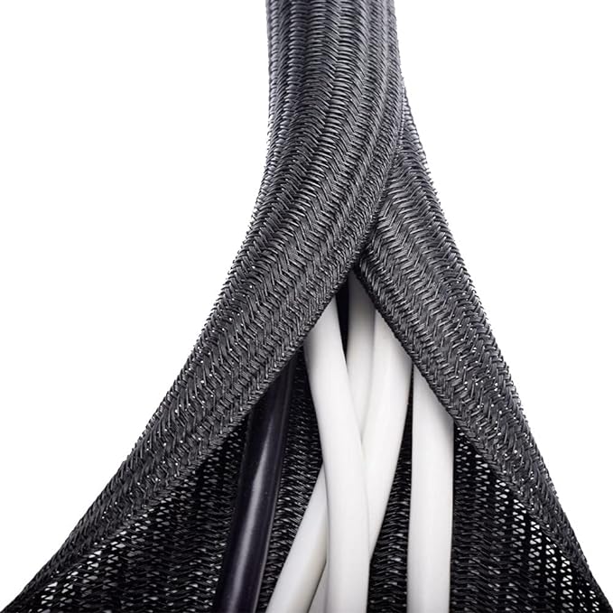 ZhiYo 6.6ft - 4/5 inch Cable Sleeve, Cord Wrap Wire Protector Tubing by ZhiYo