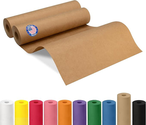 12" x 1200" Brown Kraft Paper Roll, Kids' Arts & Crafts, School Projects by IDLPackaging