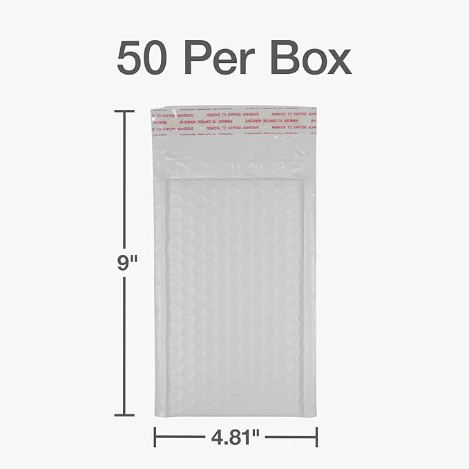 Quality Park Bubble Mailers, 4 x 8 Shipping Envelopes, Durable White Padded - Image 7