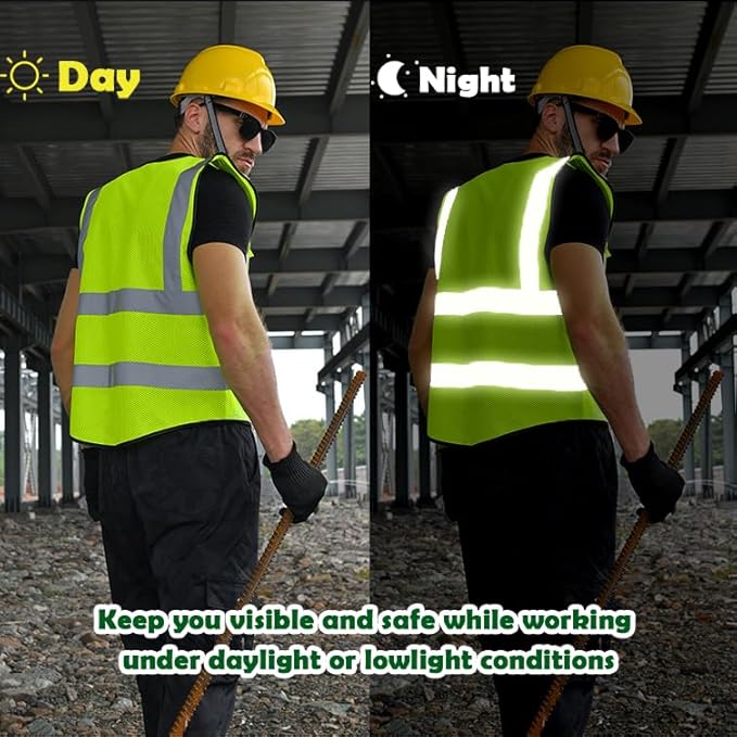 BeautyWill Custom Logo Safety Vest Class2 High Visibility Reflective Vest - Image 6