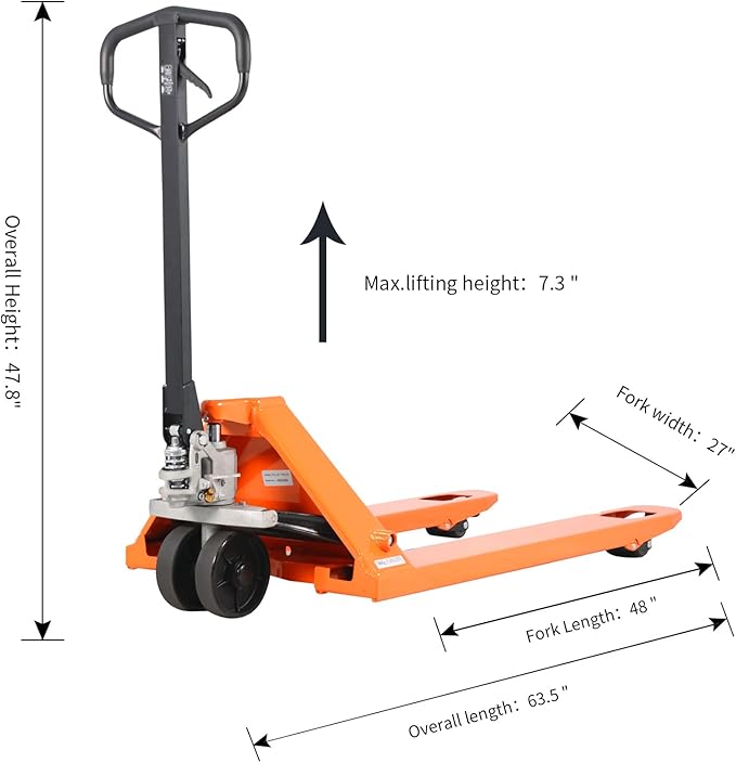 Tory Carrier Pallet Jack Hand Truck Manual Pallet Jacks 6600-Lb. Capacity 27 x - Image 2
