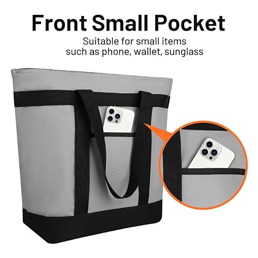Insulated Reusable Tote Bag for Grocery Shopping for Women/Men, Pizza/Food - Image 7