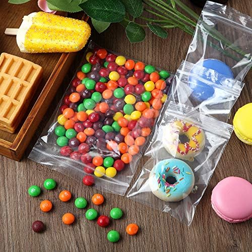 Zonon 100 Pcs Clear Reclosable Zipper Storage Bags Resealable Poly Bag, S - Image 5