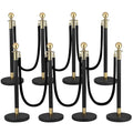 Crowd Control Barriers Black Gold Stanchions Posts, Queue Barrier Line Divider by Berverra
