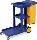 TUFFIOM Commercial Traditional Cleaning 3-Shelf Janitorial Cart, 500 Lbs by TUFFIOM