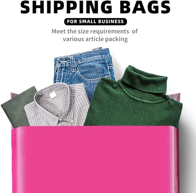 POLYSELLS 100 pcs 9x12 Inches Pink Poly Mailers Shipping Envelopes, Strong - Image 6