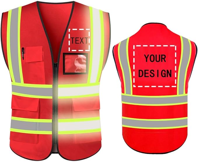 YOWESHOP High Reflective Visibility Safety Vest Custom Your Logo Safety Workwear by YOWESHOP