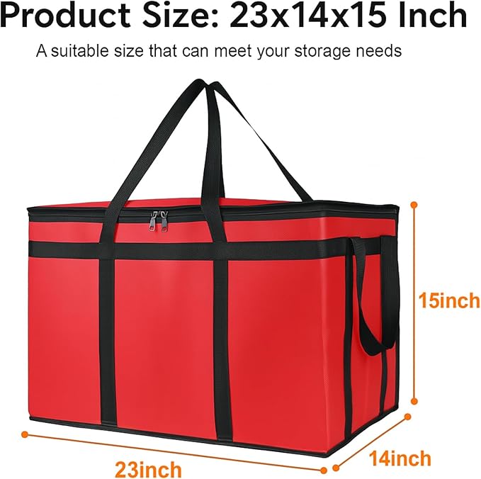 Bodaon Large 2-Pack Insulated Food Delivery Bag - Image 3