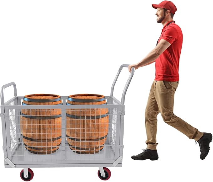 Large Platform Truck Cart, 440LBS Heavy Duty Push Cart Dolly by ZeStarDair