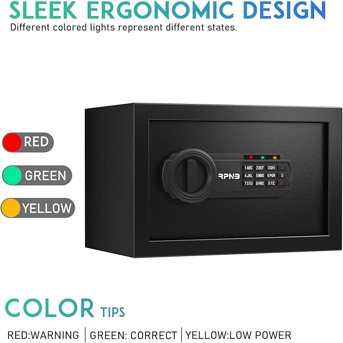 RPNB Deluxe Safe and Lock Box, Digital Keypad Safe Box, Steel Alloy Small Safes - Image 8