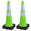 OrangeStar 28" Traffic Cones 4-Pack, Weighted Rubber Base by OrangeStar
