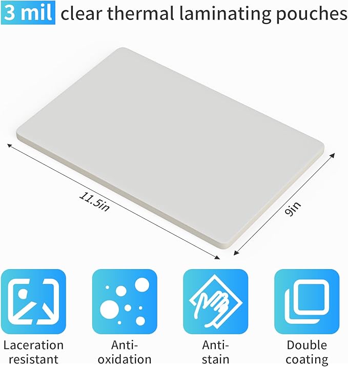 Laminating Sheets, 50 Pack Thermal Laminating Pouches Holds 8.5 x 11 Inch - Image 2
