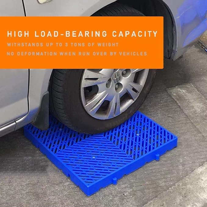 Plastic Pallet, Waterproof Storage Grid Pad, Lightweight Nestable Floor Pallets - Image 3