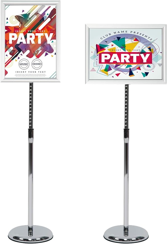 Pedestal Poster Stand, Adjustable Aluminum 11 x 17 Floor Standing Holder - Image 9