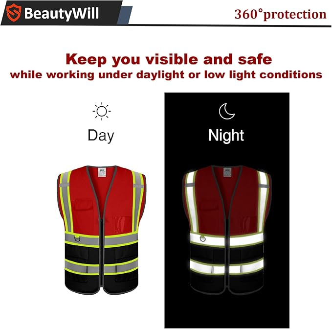 Custom Mesh Safety Vest Customized Logo Class2 High Visibility Reflective Vest - Image 5