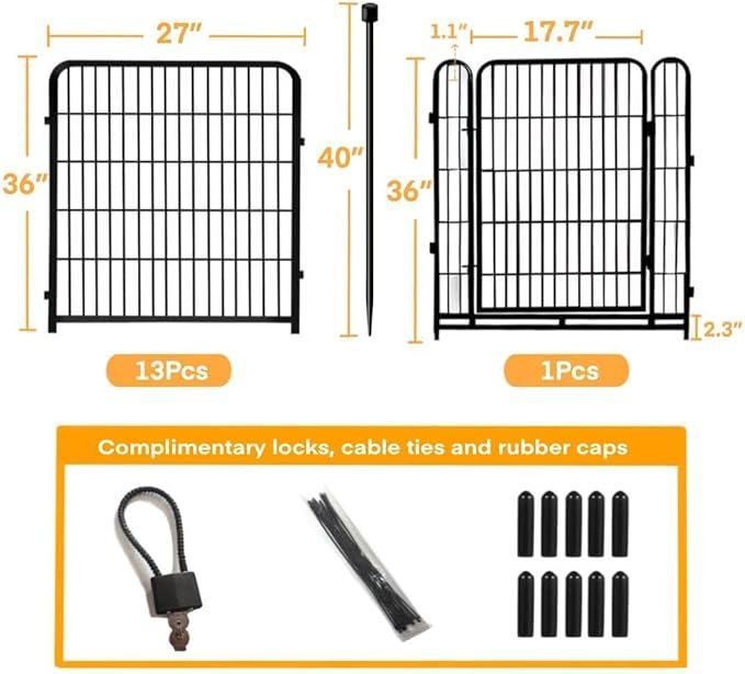 Garden Fence with Gate 36 in×27 in 14 Panels Total 31 Ft, Garden Fences and - Image 3