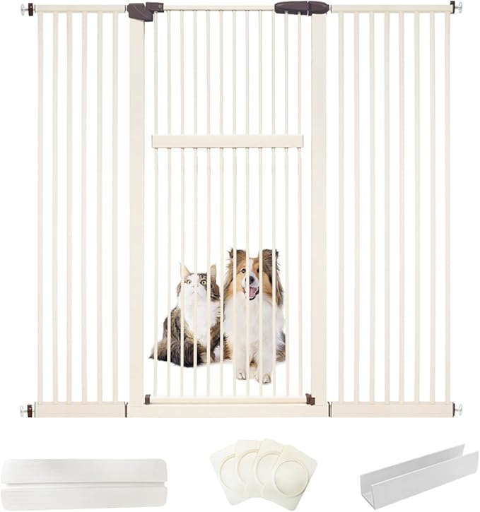 Lumizone Extra Tall Pet Gate 55.12" High Pressure Mounted 59.25"-63.38" Extra by Lumizone