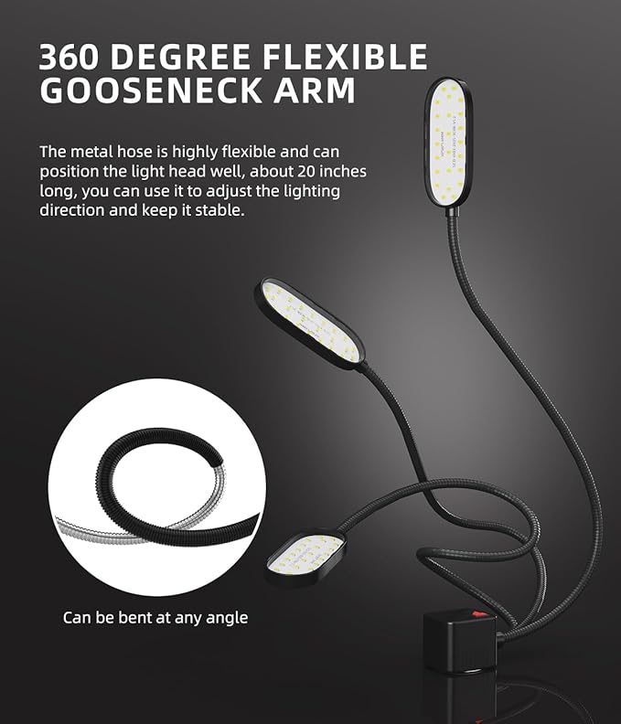 5W Magnetic Work Light, 500 Lumen LED Flexible Gooseneck Lamp - Image 4