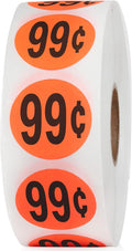 Perco Fluorescent Red 1-Inch Circle 99 Cents Promotional Sale Stickers—1 by Perco