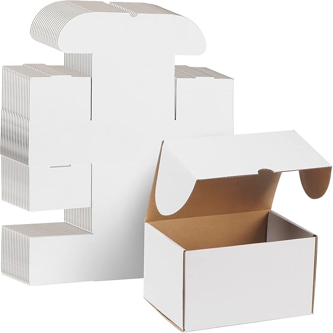 WIFTREY 7x5x4 White Shipping Boxes 25 Pack by WIFTREY