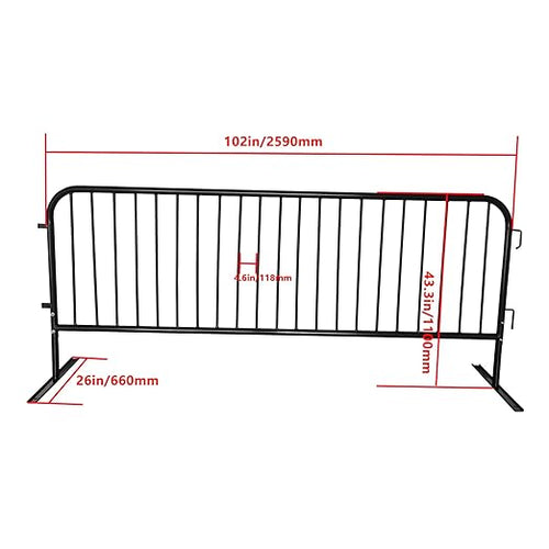 2 Pack 8.5 Ft Steel Crowd Control Heavy Duty Interlocking Steel Safety Barriers - Image 2