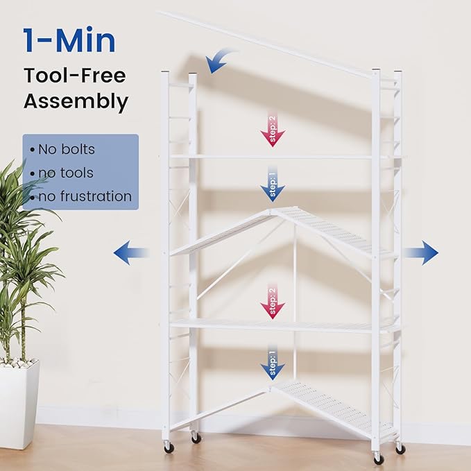 ALANNG 40" W Foldable 5-Tier Storage Shelves - Image 7