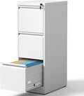 3 Drawer File Cabinet with Lock, Metal Vertical Filing Cabinets by BIZOEIRON