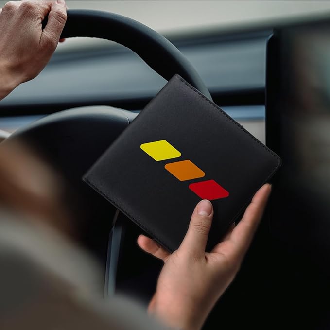 Tri-Color Sports Car Leather Registration and Insurance Holder, Vehicle Glove - Image 3