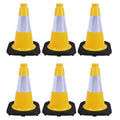 6 Pack 12 Inch Yellow Reflective Traffic Cones, Driveways and Indoor Safety by OranclUS
