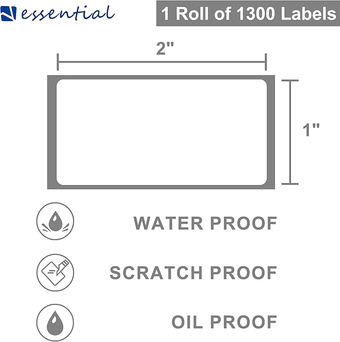 ESSENTIAL 2"x 1" White Direct Thermal Barcode Labels, Shipping Label, Compatible - Image 4