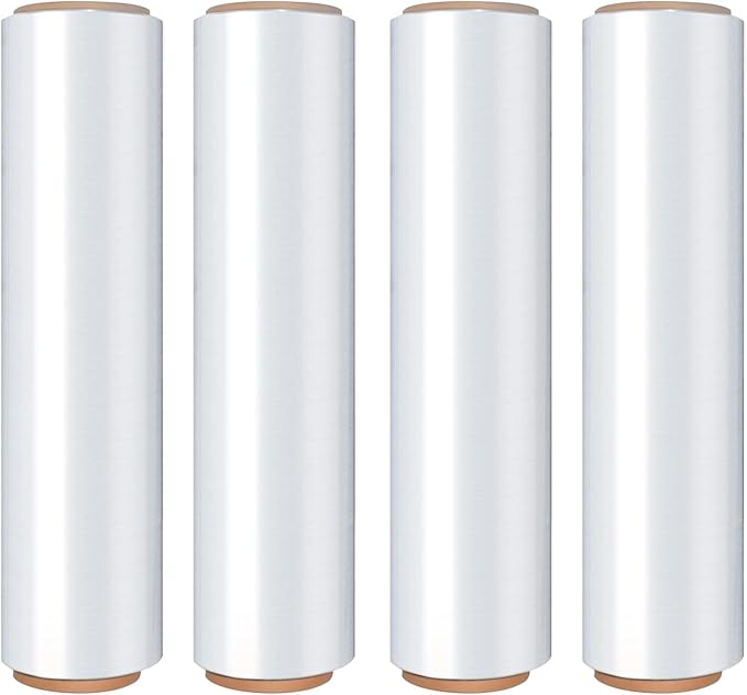 18 Inch Stretch Wrap Roll, Heavy Duty 1500ft Shrink Wrap Roll, Plastic Wrap by Elxrict